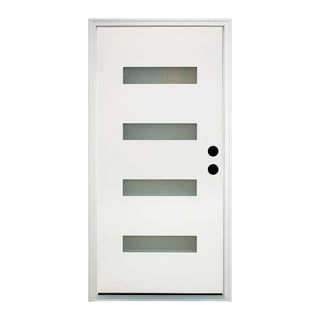 Contemporary Fiberglass Entry Door with Frost Glass