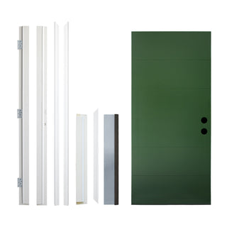 Finished Fiberglass Entry Door with Brickmould & High Quality Vinyl Frame
