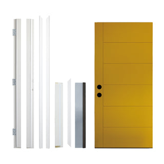 Finished Fiberglass Entry Door with Brickmould & High Quality Vinyl Frame