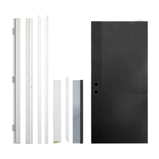 Contemporary Brush Finished Fiberglass Entry Door with Brickmould