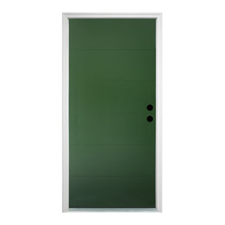 Finished Fiberglass Entry Door with Brickmould & High Quality Vinyl Frame