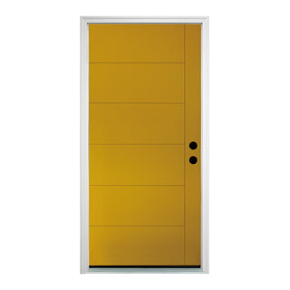 Finished Fiberglass Entry Door with Brickmould & High Quality Vinyl Frame