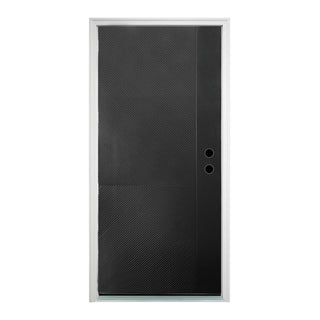 Contemporary Brush Finished Fiberglass Entry Door with Brickmould