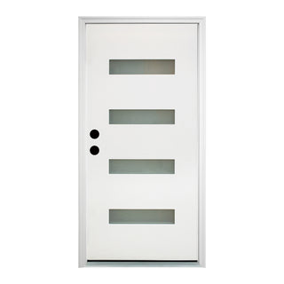 Contemporary Fiberglass Entry Door with Frost Glass
