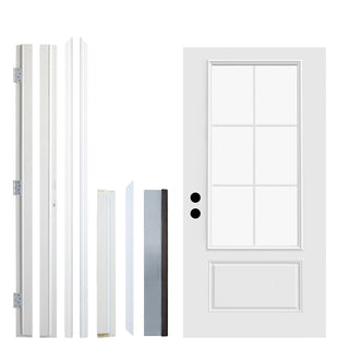 8 Lite Low-E Glass for Fiberglass Entry Knock-down Door