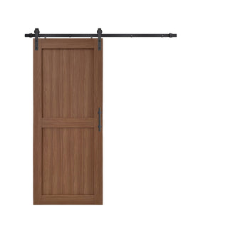SUMMIT PINES Barn Door with Sliding Door Hardware Kit, Covered with Water-Resistant PVC Surface, P001