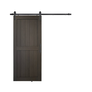 SUMMIT PINES Barn Door with Sliding Door Hardware Kit, Covered with Water-Resistant PVC Surface, P001