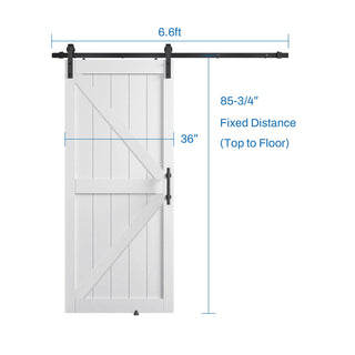 SUMMIT PINES White Barn Door with Water-Resistant PVC Coating, Complete with Sliding Door Hardware Kit.P002
