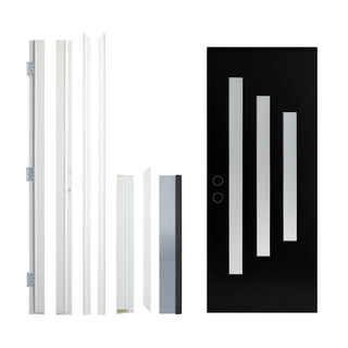 Contemporary Fiberglass Entry Door with Frost Glass