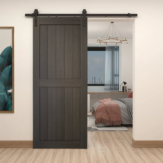 SUMMIT PINES Barn Door with Sliding Door Hardware Kit, Covered with Water-Resistant PVC Surface, P001