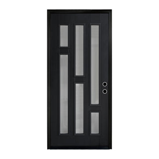 Contemporary Smooth Finished Fiberglass Entry Door