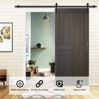 SUMMIT PINES Barn Door with Sliding Door Hardware Kit, Covered with Water-Resistant PVC Surface, P001