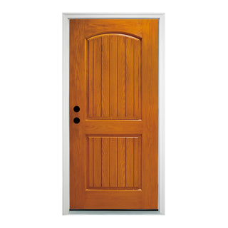 SUMMIT PINES 36 X 80 Inches Knock-Down Fiberglass Exterior Door With Brickmould, Hand Inswing