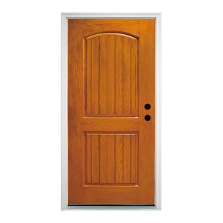 SUMMIT PINES 36 X 80 Inches Knock-Down Fiberglass Exterior Door With Brickmould, Hand Inswing