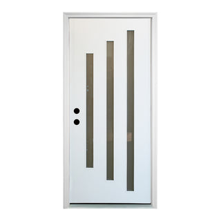 Contemporary Fiberglass Entry Door with Frost Glass