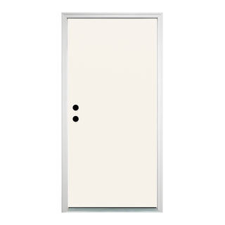Flush Smooth Primed Fiberglass Entry Door with Brickmould